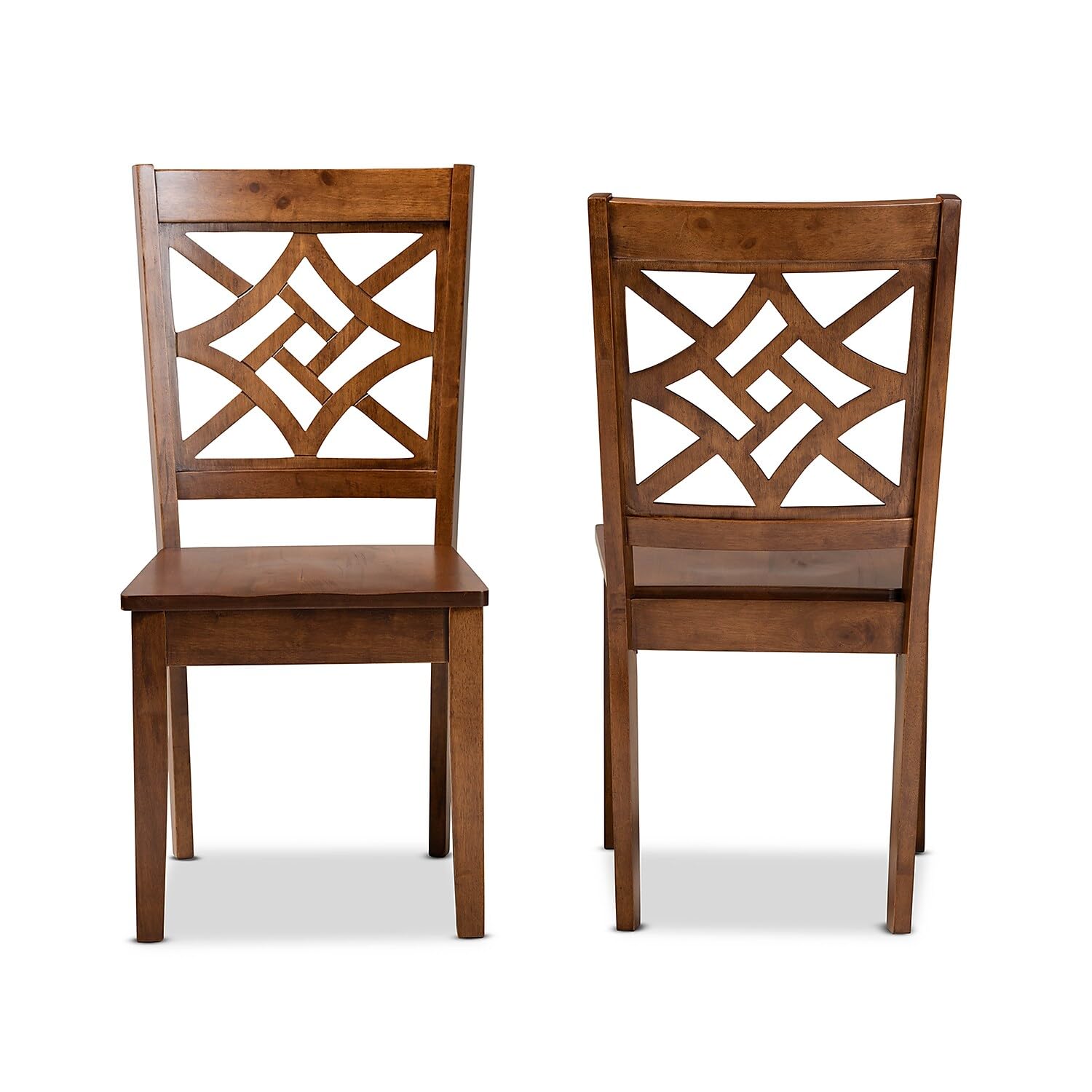 Baxton Studio Nicolette Modern Wood Dining Chair, Walnut Brown, 2/Set (179-2PC-11388HT)